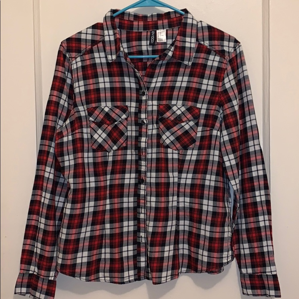 Red plaid top